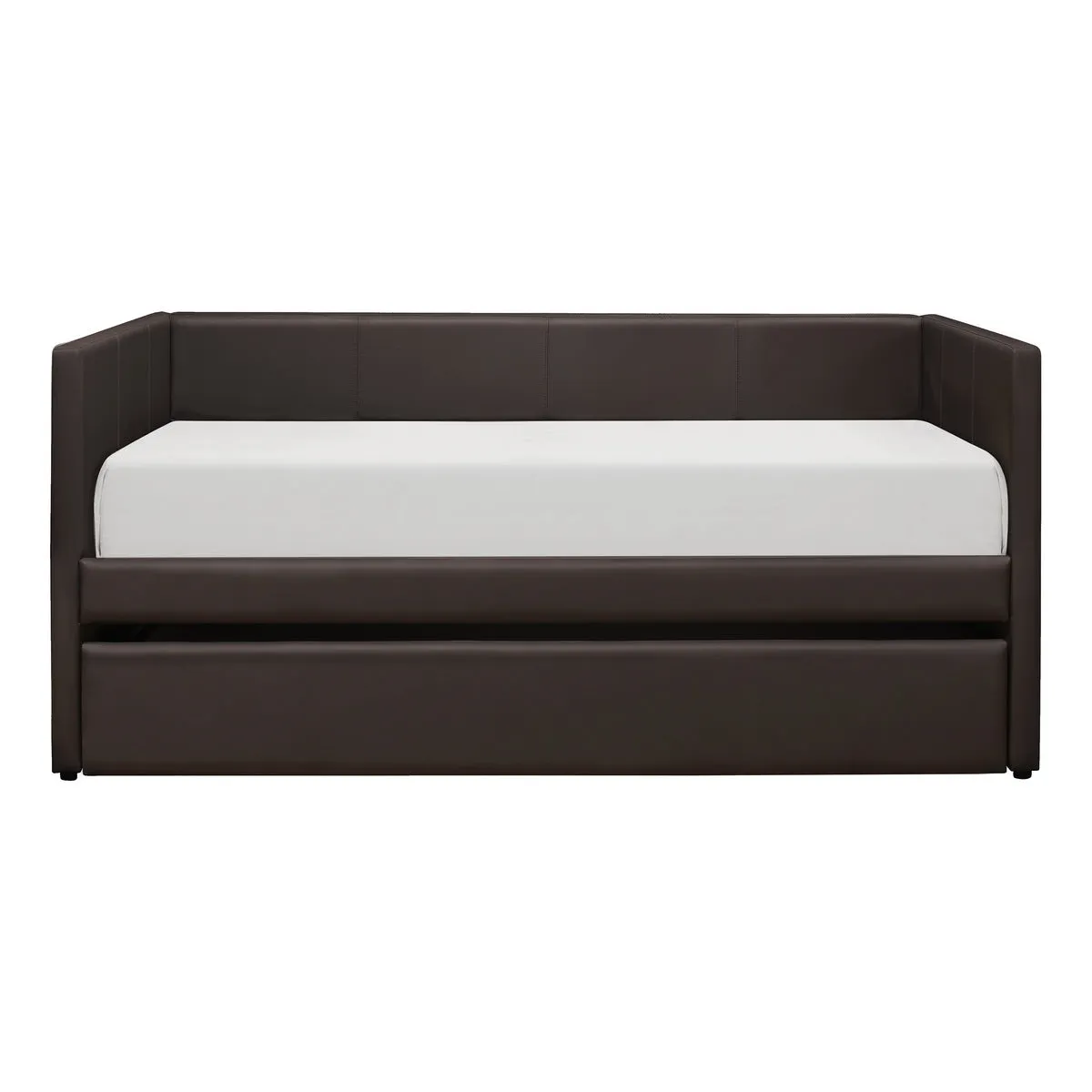 Adra Contemporary Dark Brown Trundle Bed