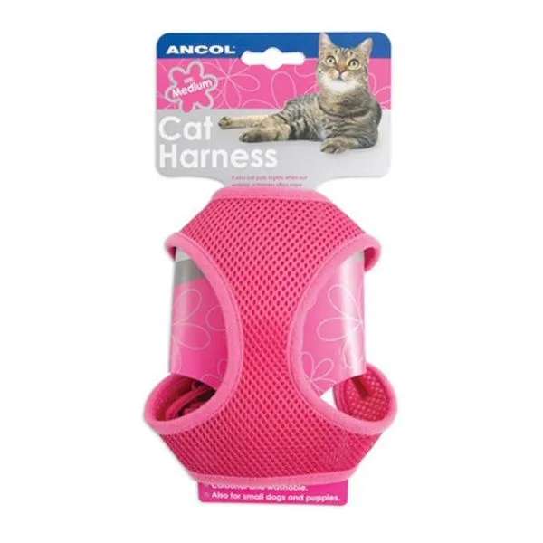 Ancol Pink Soft Cat Harness & Lead - M