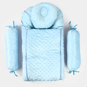 Baby Carry Nest Minky Dot 4PCs | Blue