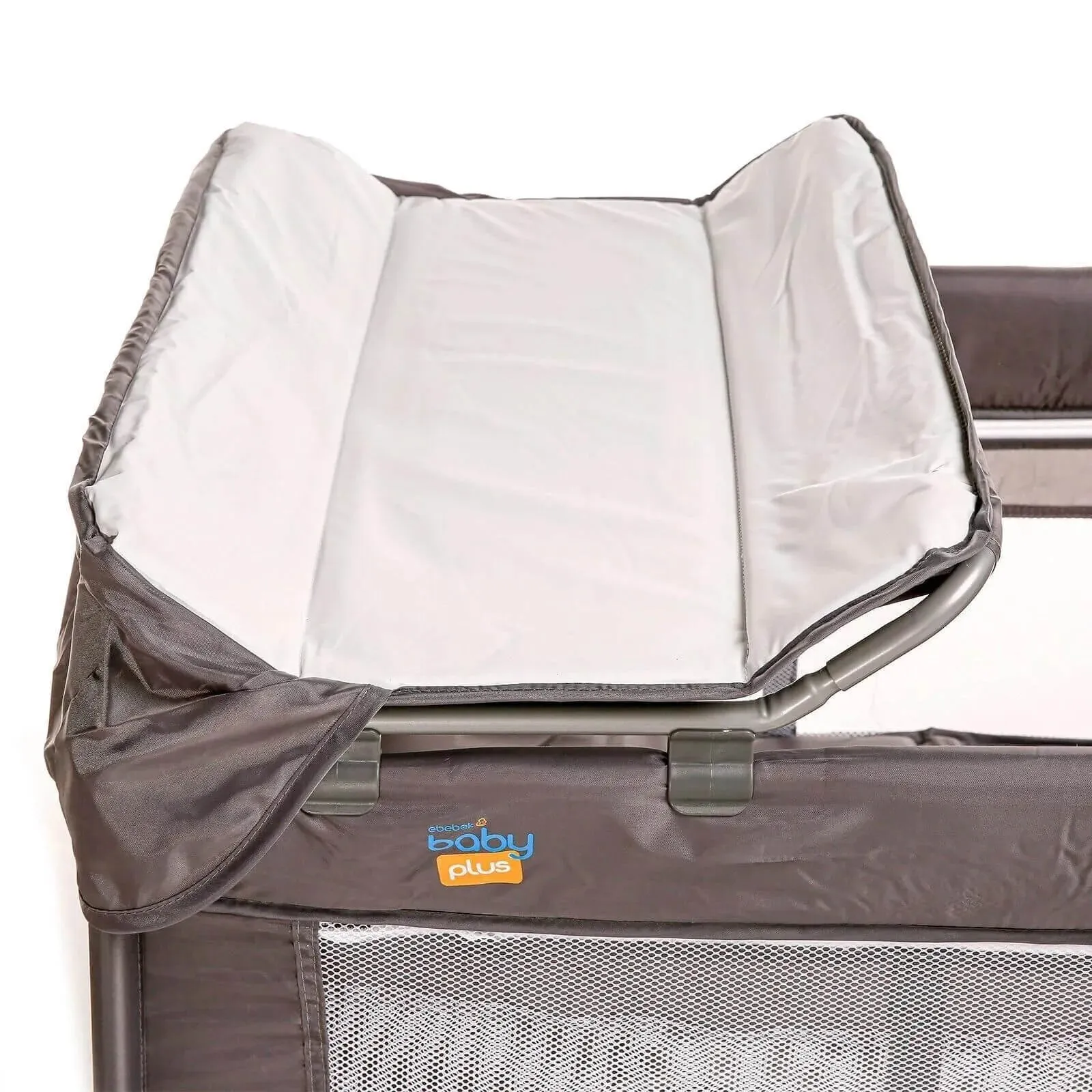 baby plus Play-Sleep Travel Cot - Grey