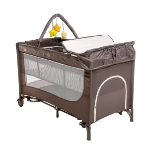 baby plus Play-Sleep Travel Cot - Grey