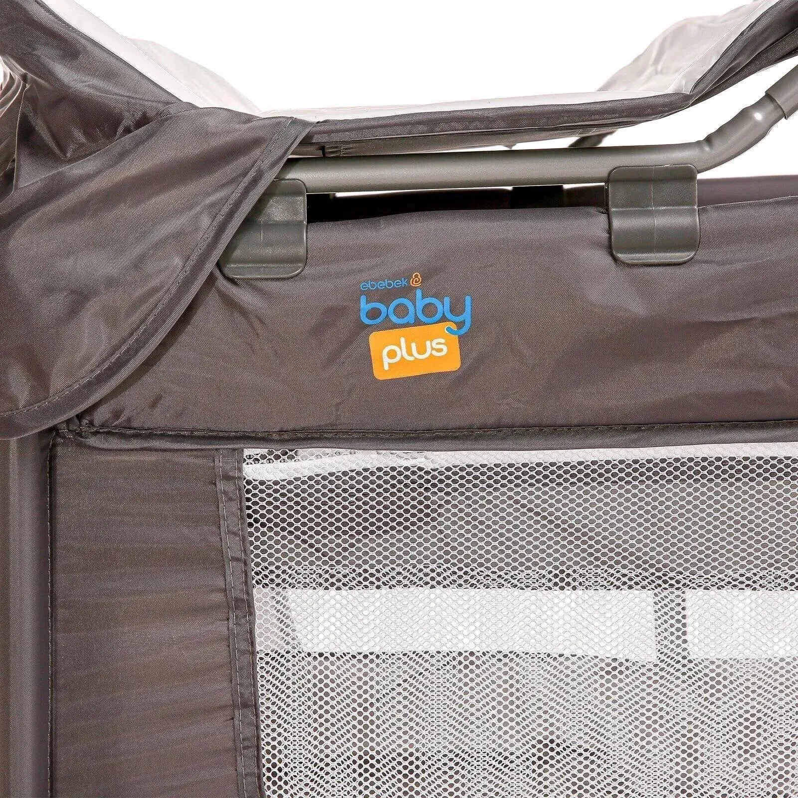 baby plus Play-Sleep Travel Cot - Grey