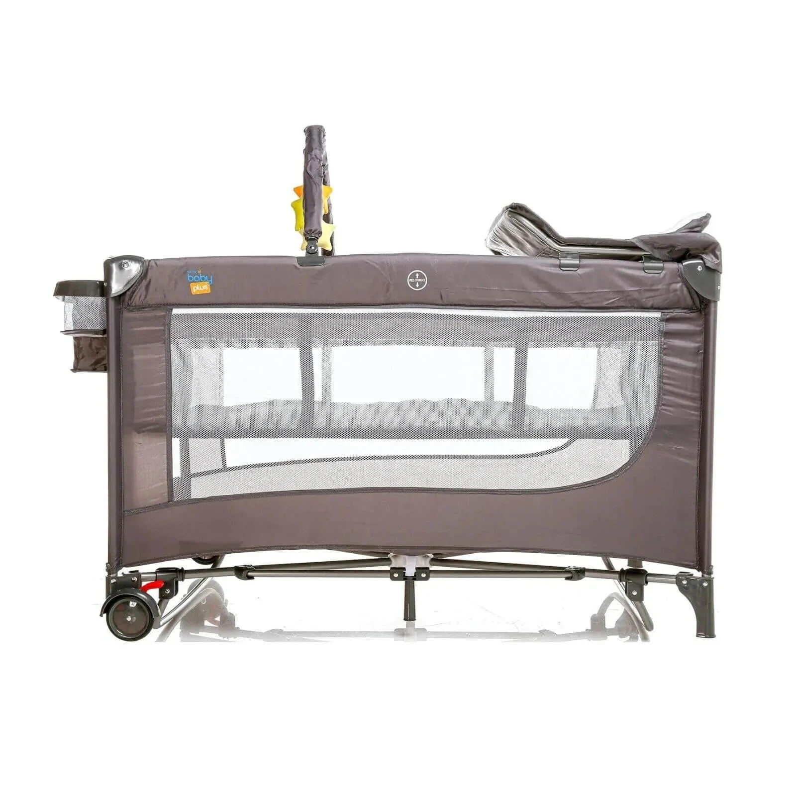 baby plus Play-Sleep Travel Cot - Grey