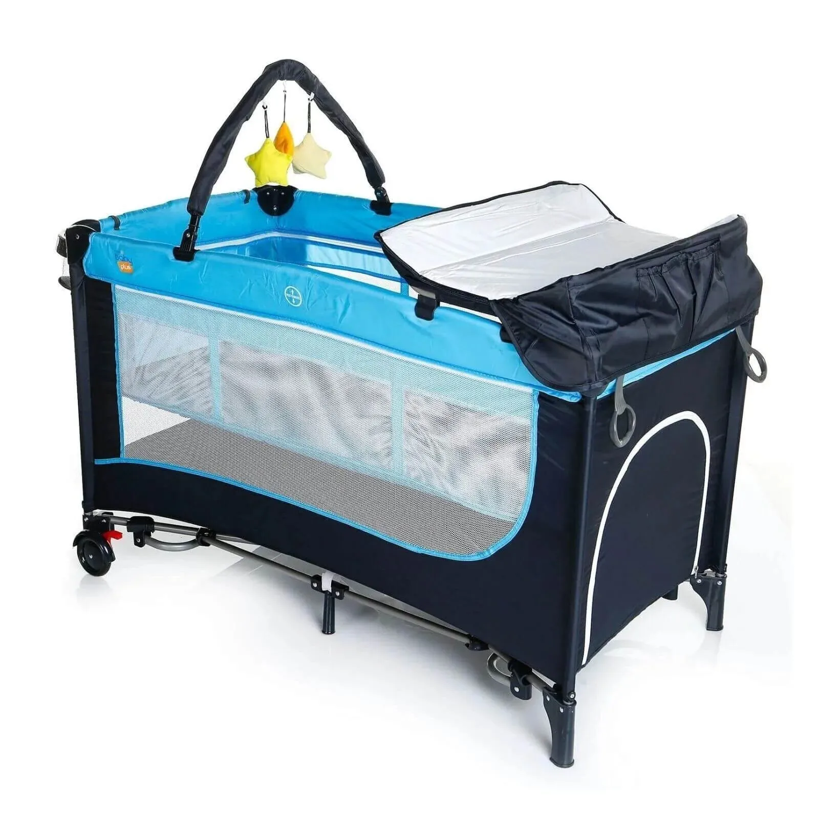 baby plus Play-Sleep Travel Cot - Ocean Blue