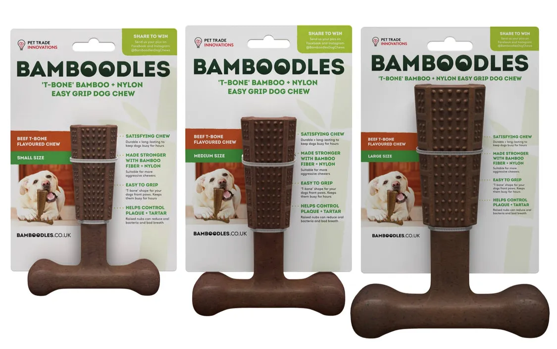 Bamboodles | T-Bone Dog Durable Chew | Beef Flavour