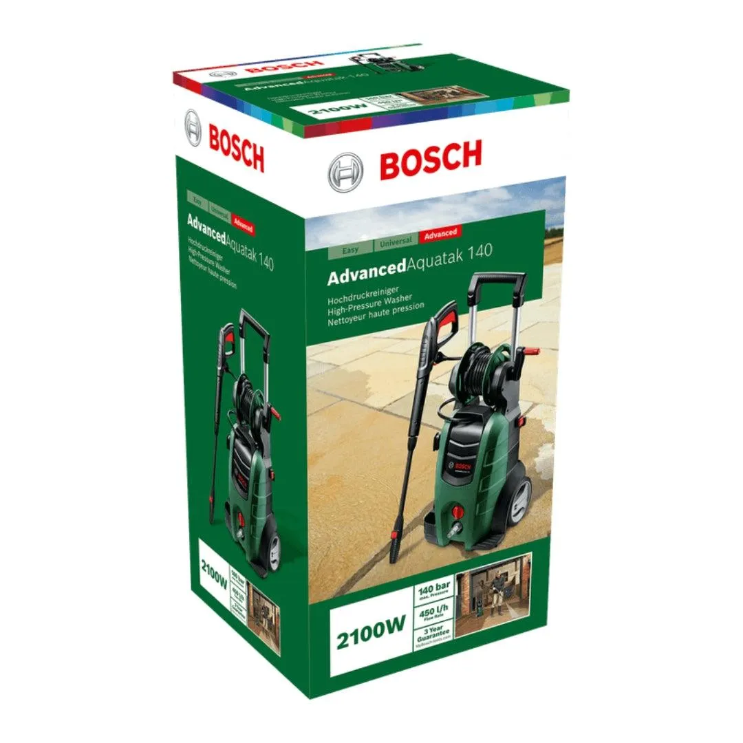 Bosch Pressure Washer Advanced Aquatak 140 | 2100W Powerful Motor | 7.5 L/H Water Flow | Compact & Portable | Premium Accessories