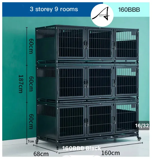 Breeders Deluxe 3 Level 9 Berth Cages Crates enclosed privacy high quality multifunctional safe secure hygienic