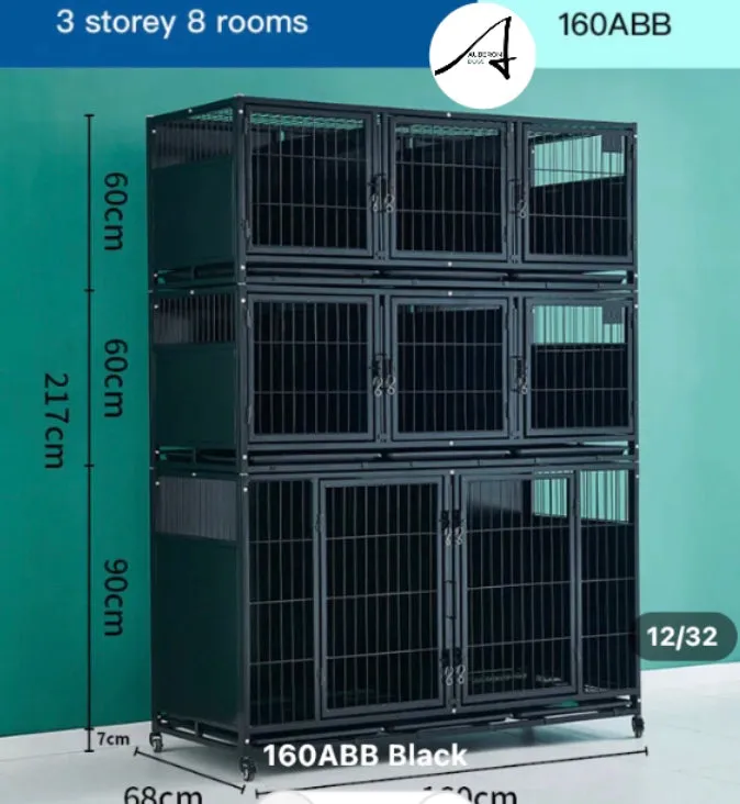 Breeders Deluxe 6/7/8 Berth 3 Levels High Stackable Cages Crates enclosed privacy high quality durable multipurpose safe secure hygienic