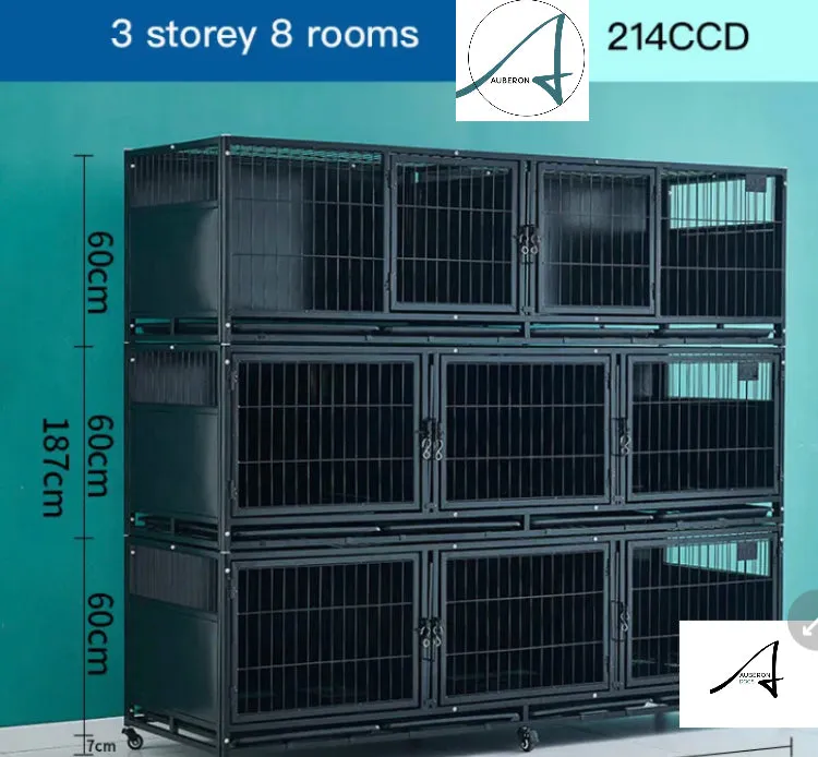 Breeders Deluxe 6/7/8 Berth 3 Levels High Stackable Cages Crates enclosed privacy high quality durable multipurpose safe secure hygienic