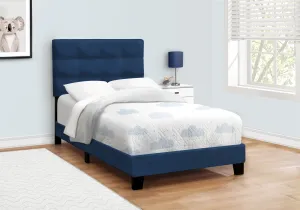 Chic Blue Velvet Twin Platform Bed