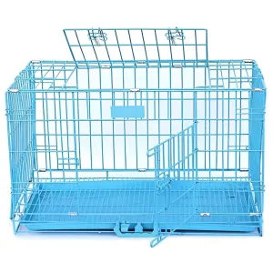 Chullbull Dual Door Heavy Duty Iron Powder Coated with Removable Tray Carrier for Dogs and Cats