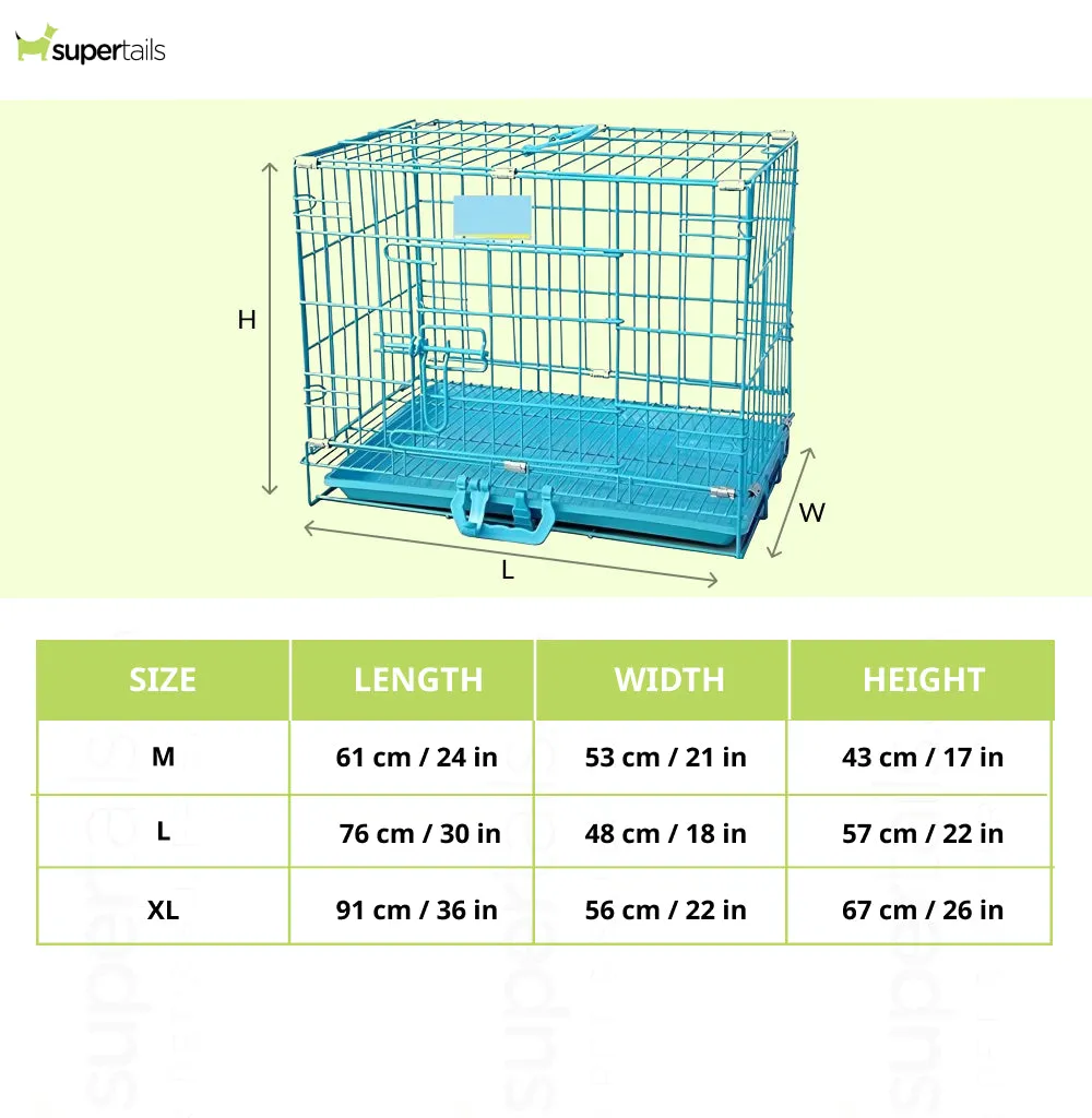 Chullbull Dual Door Heavy Duty Iron Powder Coated with Removable Tray Carrier for Dogs and Cats