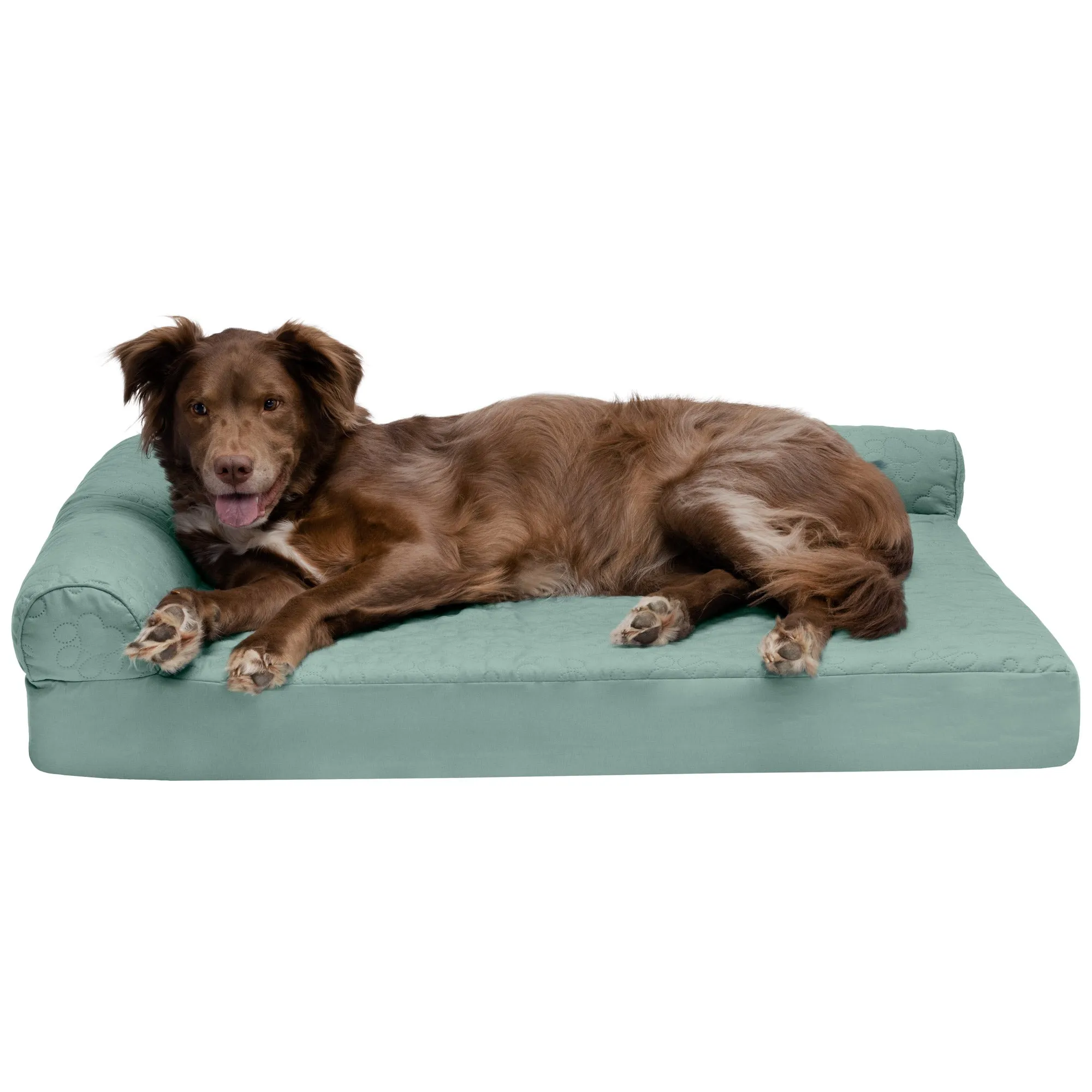 Deluxe Chaise Lounge Dog Bed - Pinsonic Paw Quilted Pet Bed