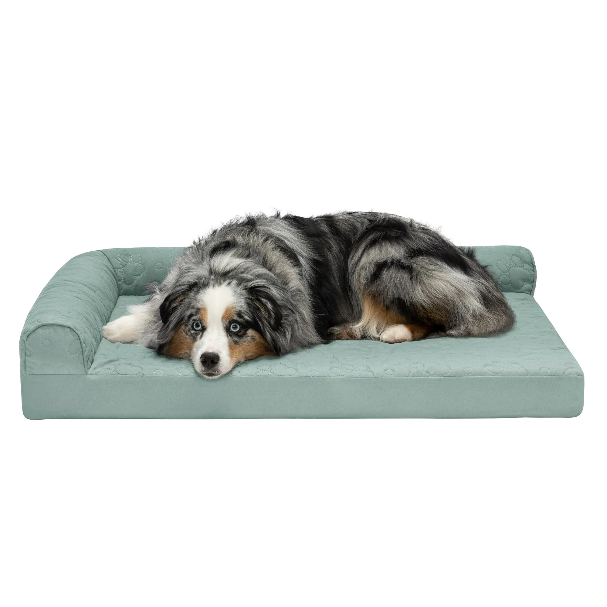 Deluxe Chaise Lounge Dog Bed - Pinsonic Paw Quilted Pet Bed