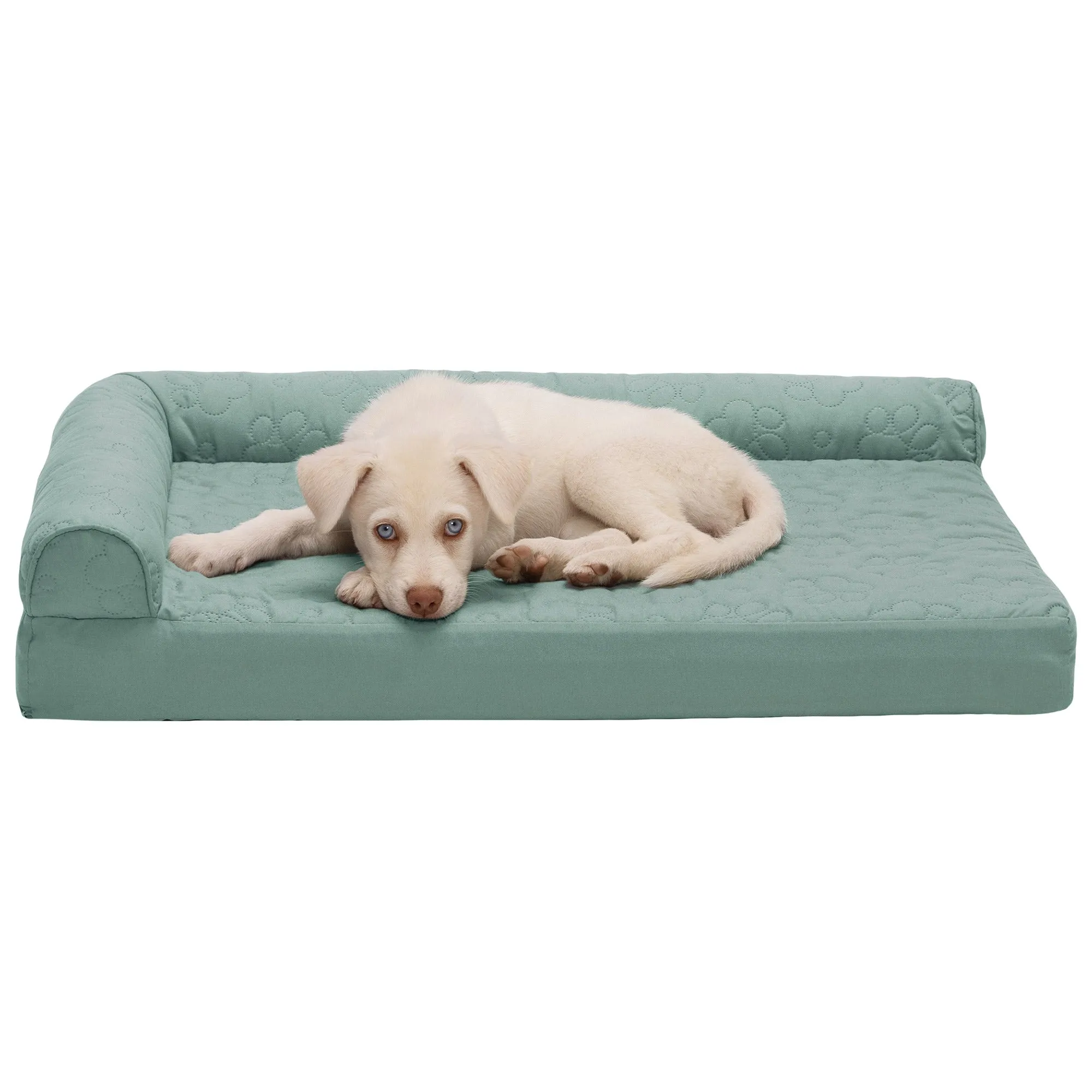 Deluxe Chaise Lounge Dog Bed - Pinsonic Paw Quilted Pet Bed