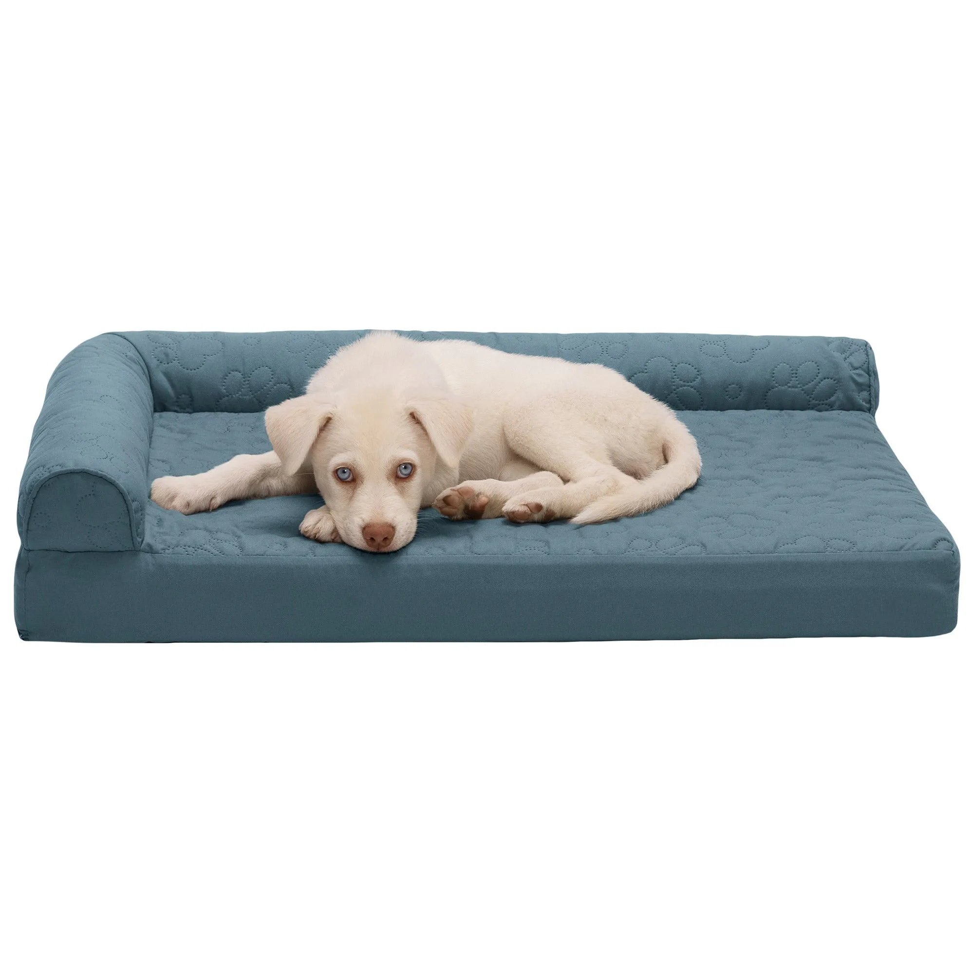 Deluxe Chaise Lounge Dog Bed - Pinsonic Paw Quilted Pet Bed