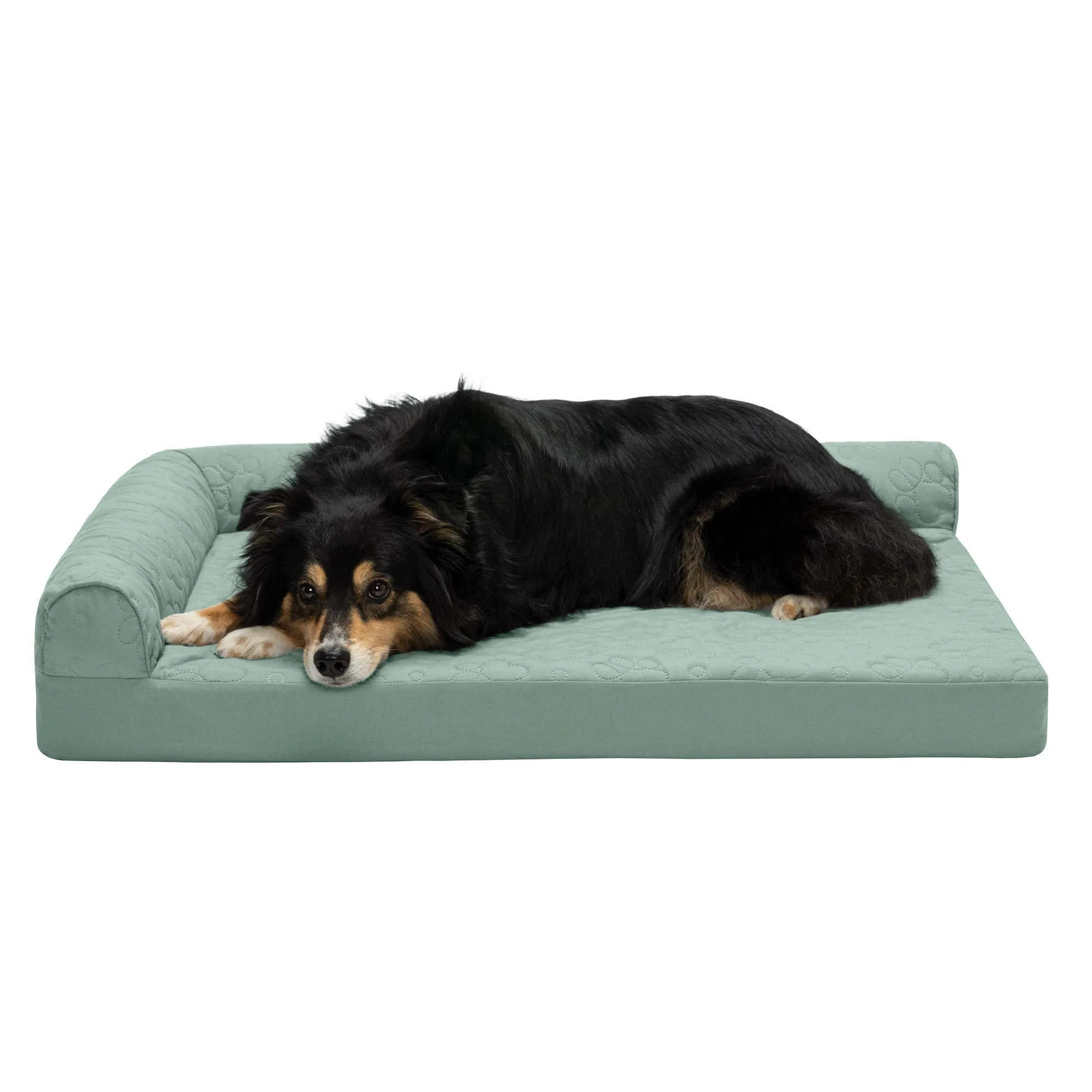 Deluxe Chaise Lounge Dog Bed - Pinsonic Paw Quilted Pet Bed