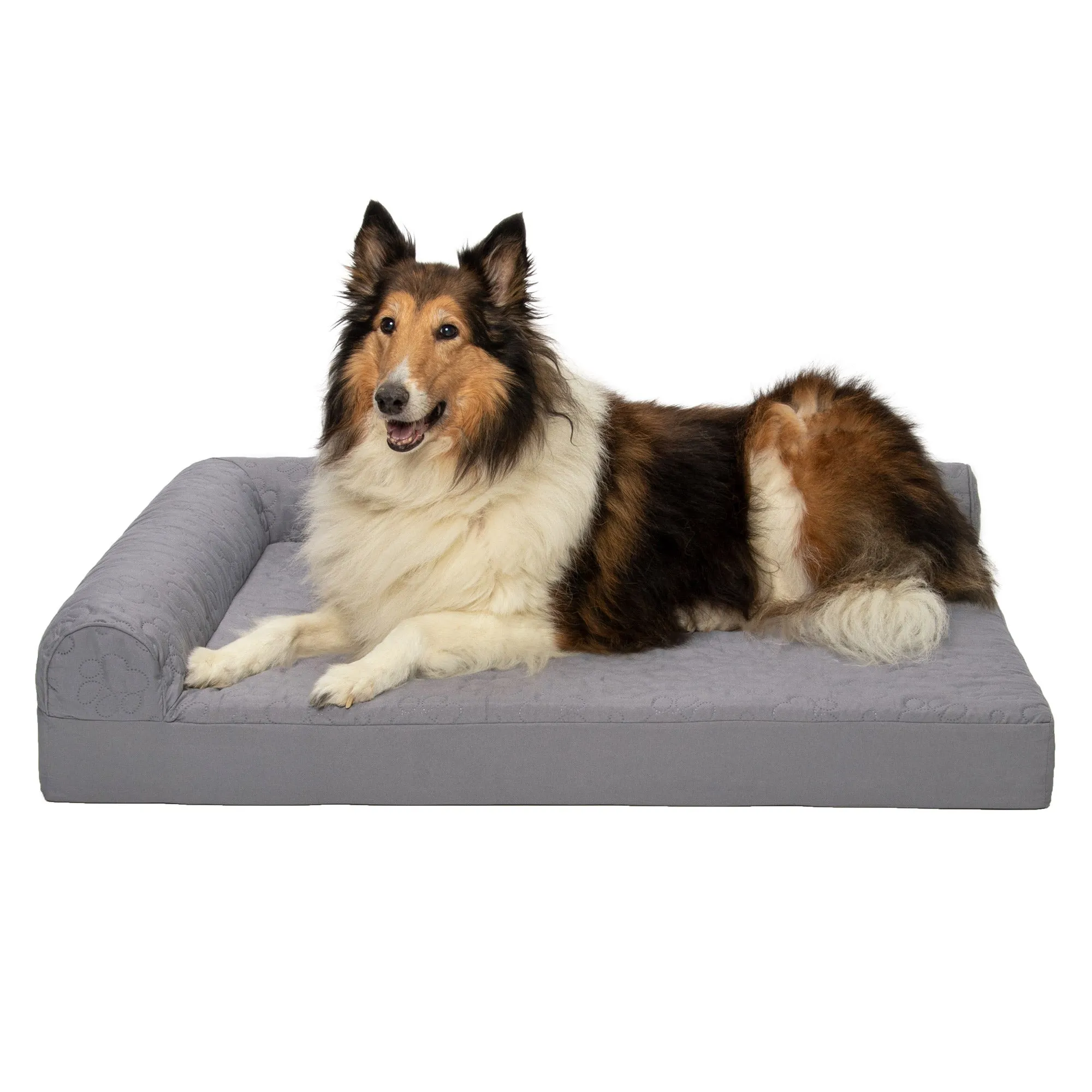 Deluxe Chaise Lounge Dog Bed - Pinsonic Paw Quilted Pet Bed