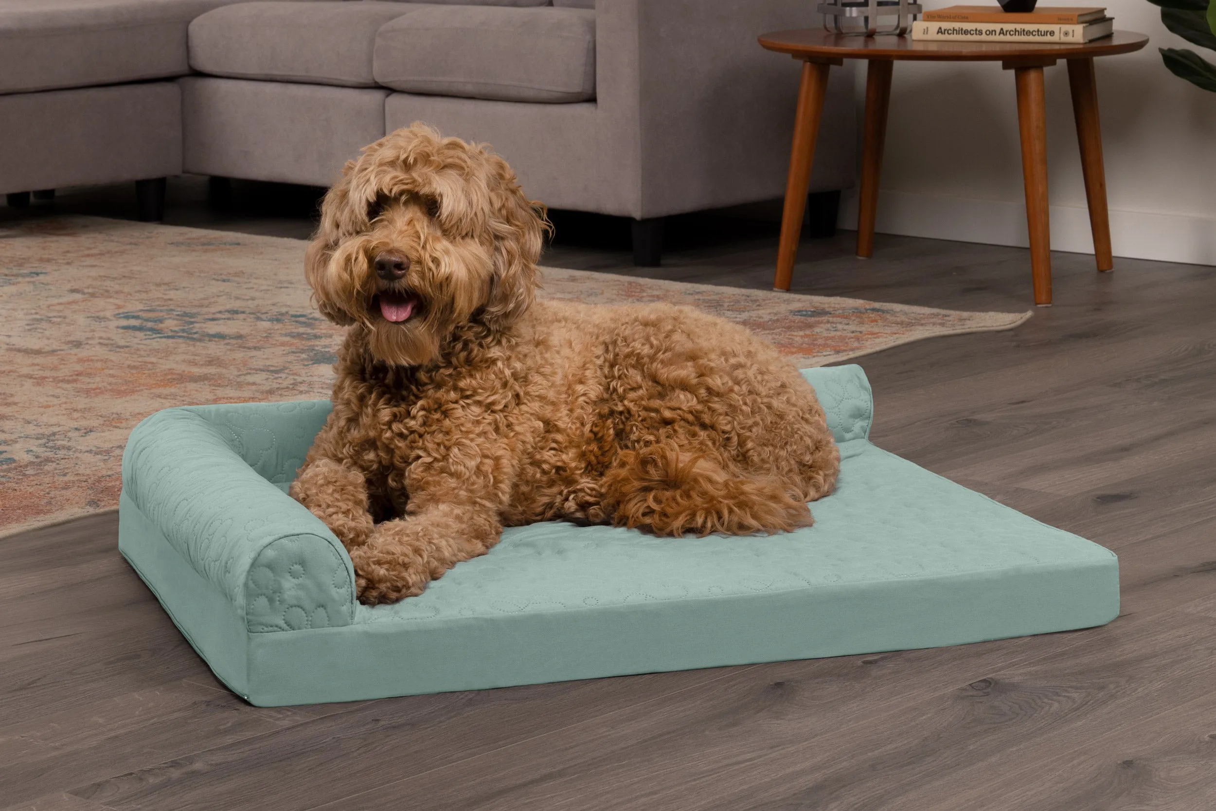 Deluxe Chaise Lounge Dog Bed - Pinsonic Paw Quilted Pet Bed