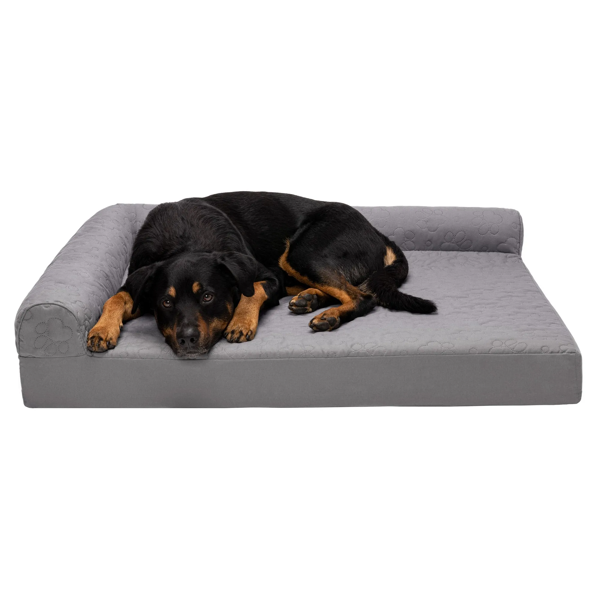 Deluxe Chaise Lounge Dog Bed - Pinsonic Paw Quilted Pet Bed