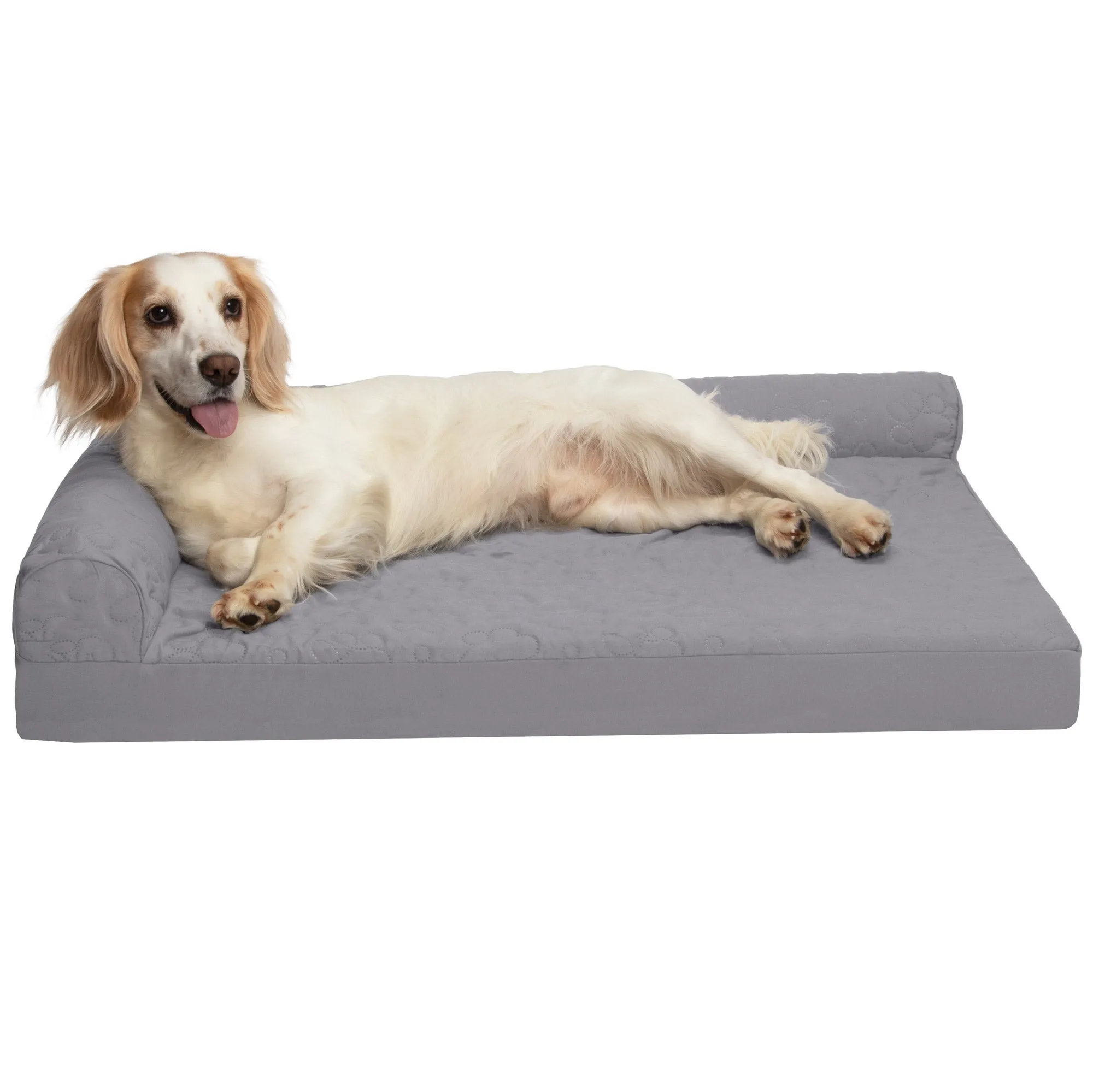 Deluxe Chaise Lounge Dog Bed - Pinsonic Paw Quilted Pet Bed