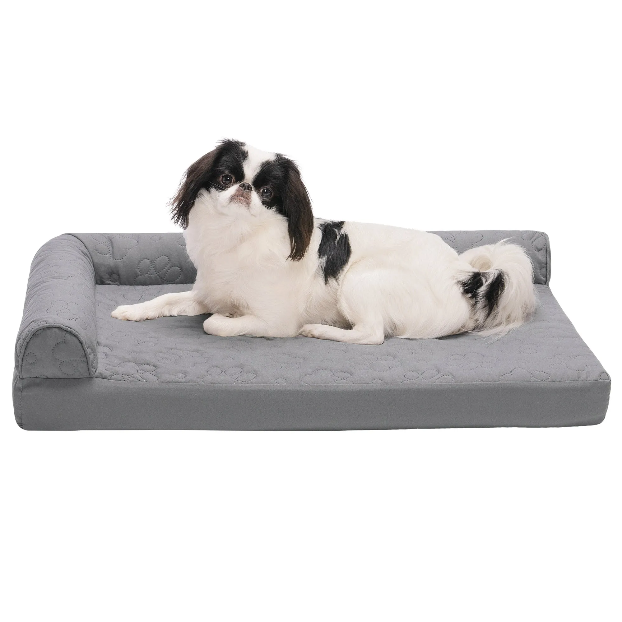 Deluxe Chaise Lounge Dog Bed - Pinsonic Paw Quilted Pet Bed