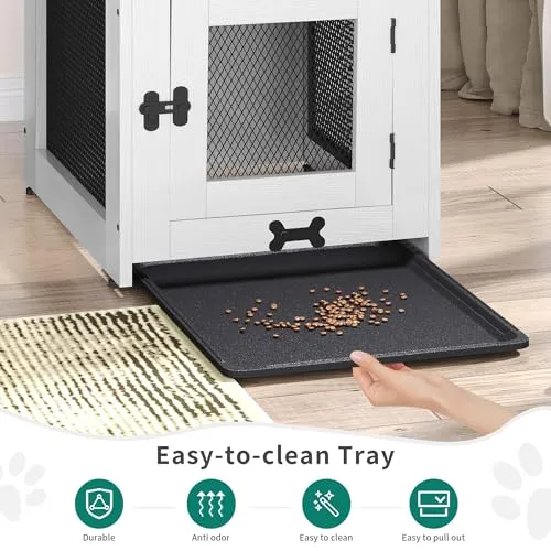 Dog Crate Furniture with Dual USB Charger