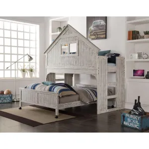 Donco Club House Low Loft Twin Bed with Full Caster In Brushed Driftwood