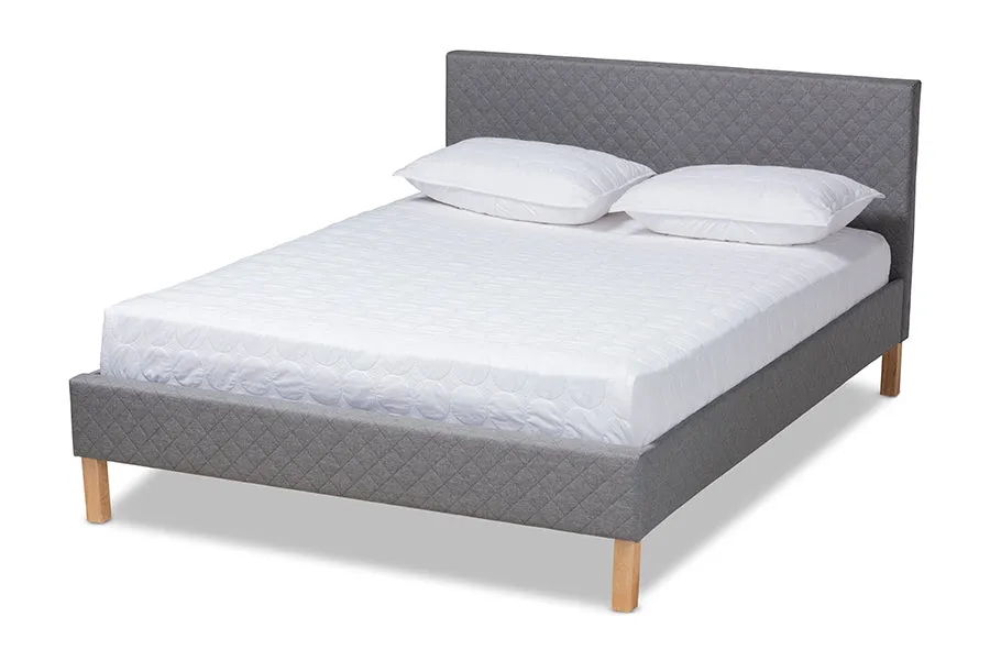 Evelyn Gray Fabric Upholstered Platform Bed (King)