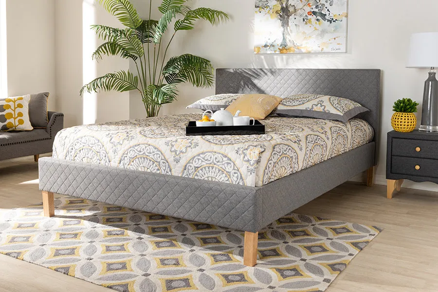 Evelyn Gray Fabric Upholstered Platform Bed (King)