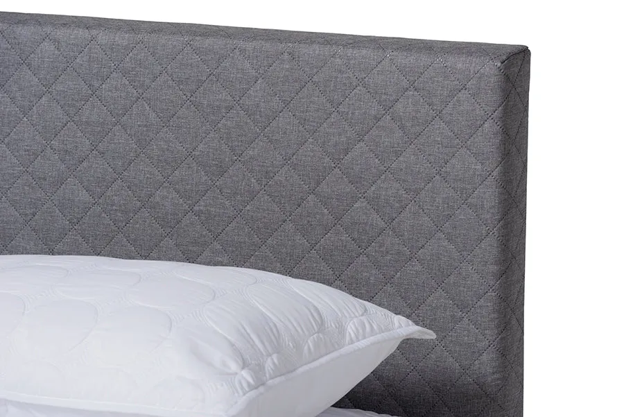 Evelyn Gray Fabric Upholstered Platform Bed (King)