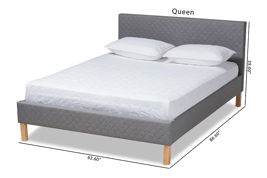 Evelyn Gray Fabric Upholstered Platform Bed (King)