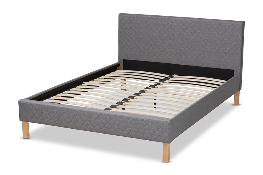 Evelyn Gray Fabric Upholstered Platform Bed (King)