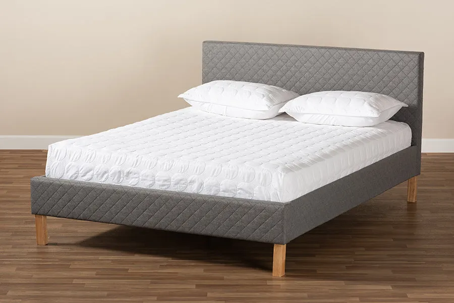 Evelyn Gray Fabric Upholstered Platform Bed (King)