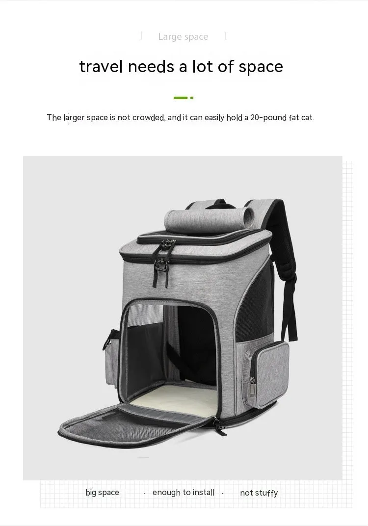 Extendable Pet Bag Large Capacity Dog Bag Portable Cat Backpack Foldable Cat Bag / Bolsa extensible para mascotas, bolsa para perros de gran capacidad, mochila portátil para gatos, bolsa plegable para gatos