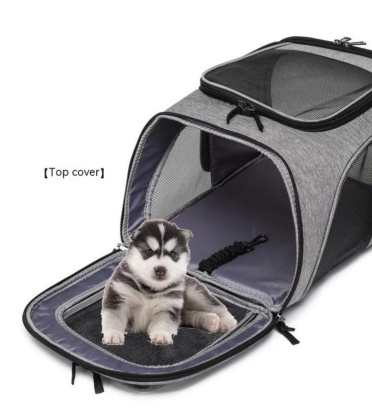 Extendable Pet Bag Large Capacity Dog Bag Portable Cat Backpack Foldable Cat Bag / Bolsa extensible para mascotas, bolsa para perros de gran capacidad, mochila portátil para gatos, bolsa plegable para gatos