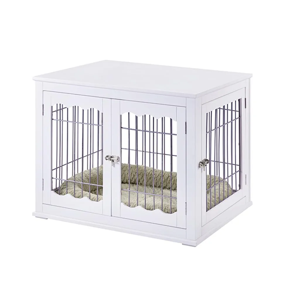 Furniture Style White Dog Crate for Medium Dogs,