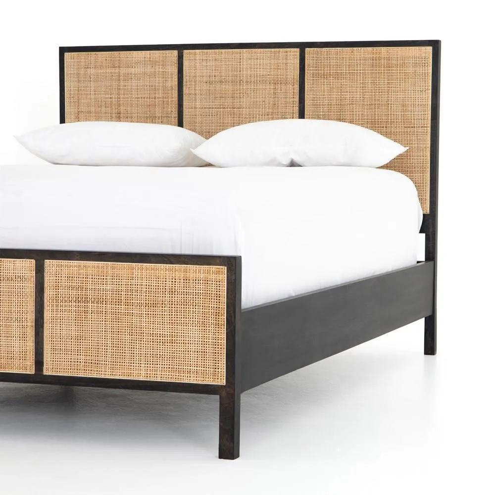 Homa Bed in Teak & Rattan