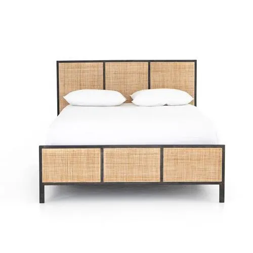 Homa Bed in Teak & Rattan