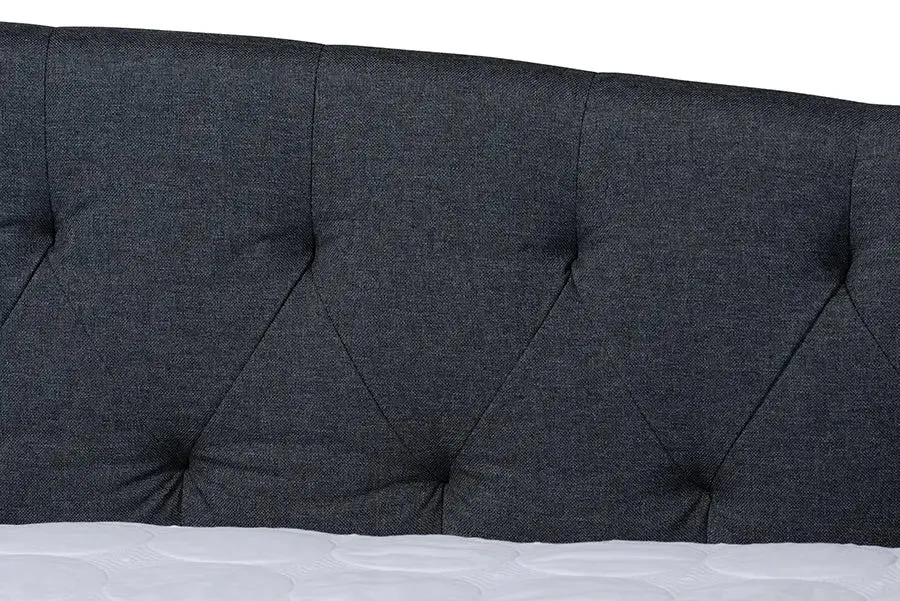 Jayleen Dark Gray Fabric Upholstered Full Size Daybed