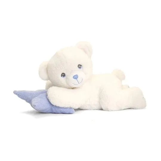 Keeleco Baby Bear on Pillow (20cm) - Blue