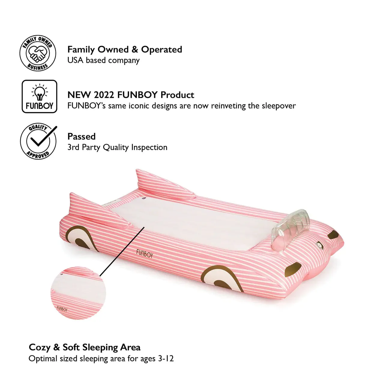 Kids Sleepover Bed - Pink Convertible