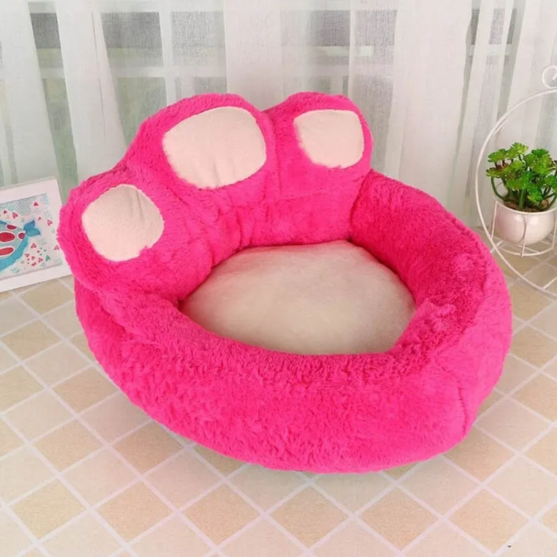 Large Cat Bed Paw Shaped Cozy Cat Sleeping Bed