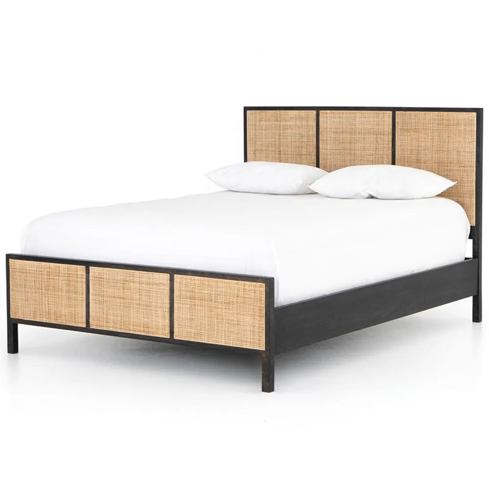 Lora Bed in Teak & Rattan