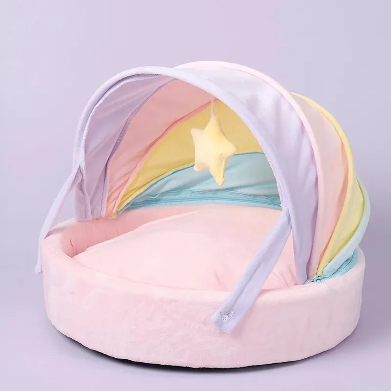 Pastel Rainbow Cat Bed