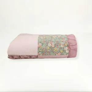 Pink Floral Quilt (Queen) | Cotton Polyester Blend