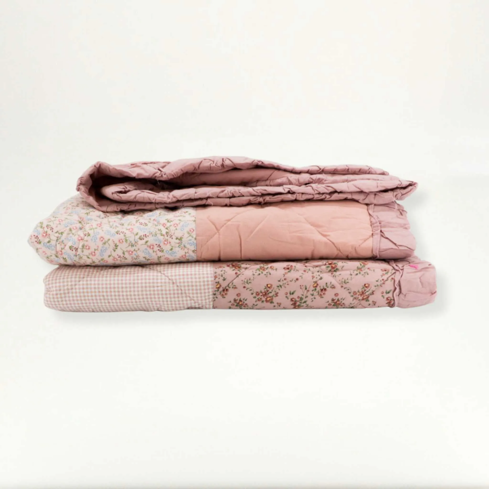 Pink Floral Quilt (Queen) | Cotton Polyester Blend