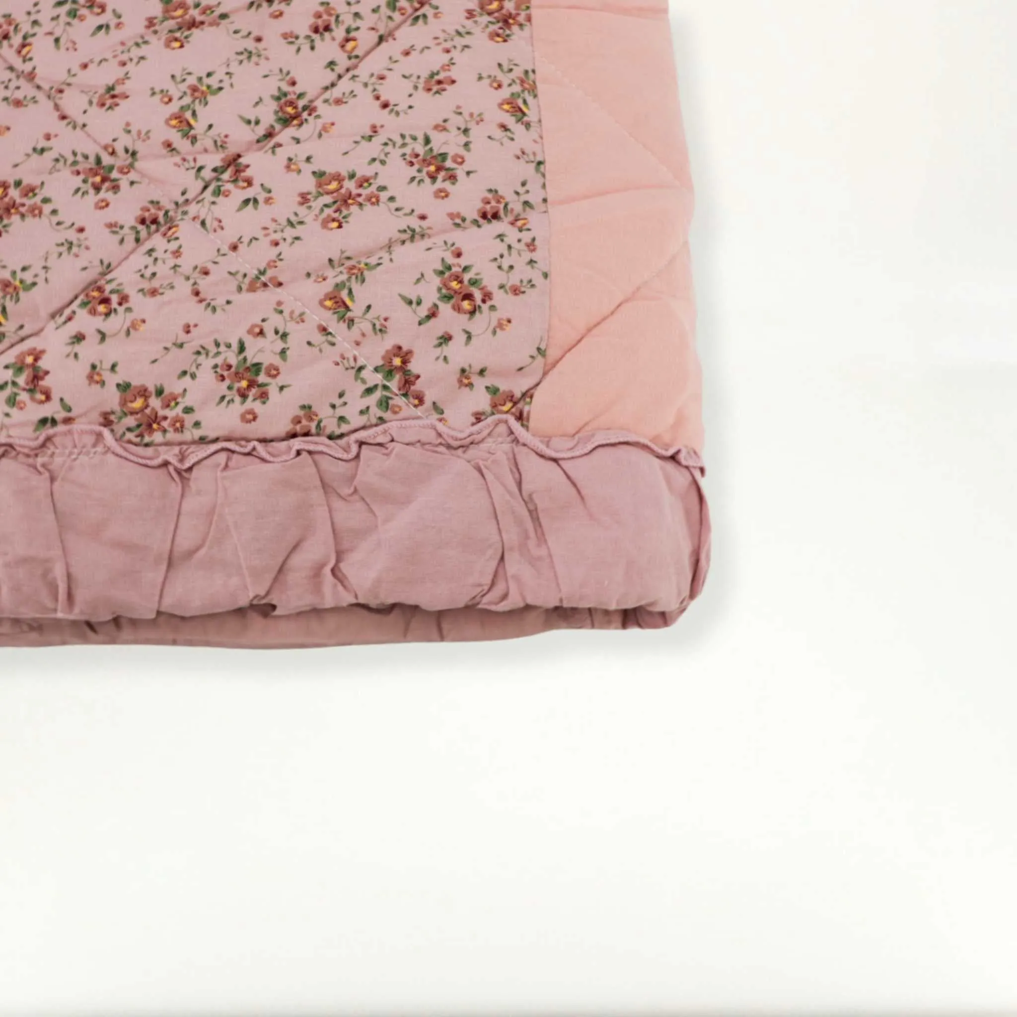 Pink Floral Quilt (Queen) | Cotton Polyester Blend