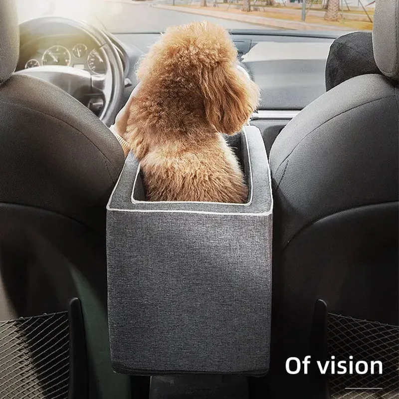 Portable Pet Dog Car Seat Central Control Nonslip Dog Carriers Safe Car Armrest Box Booster Kennel Bed For Small Dog Cat Travel