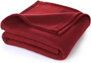 STARNSTYLE Polar Fleece Blanket Warm & Cozy - Premium Fleece Blanket - Blanket for Double Bed, Sofa, Camping, Travel and Cold Nights - Lightweight Blanket (Double Bed 90x90 Inches) Maroon